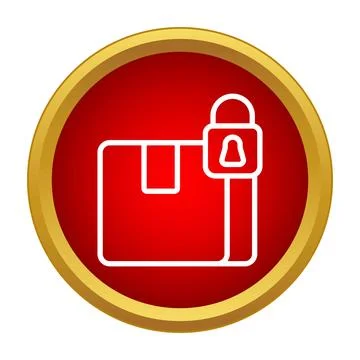 Parcel delivery box with padlock security icon Stock Illustration