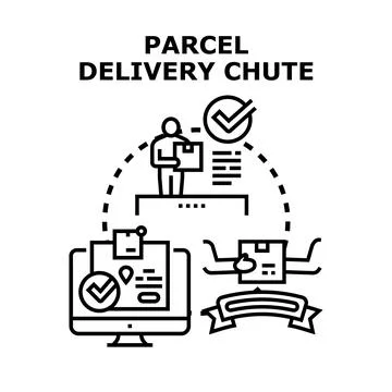 Parcel delivery chute system concept vector illustration イラスト素材