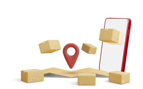 Parcel delivery. Concept for fast delivery service. Vector illustration. Illustrazione stock