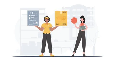 Parcel delivery concept. Vector. trendy style. Stock Illustration