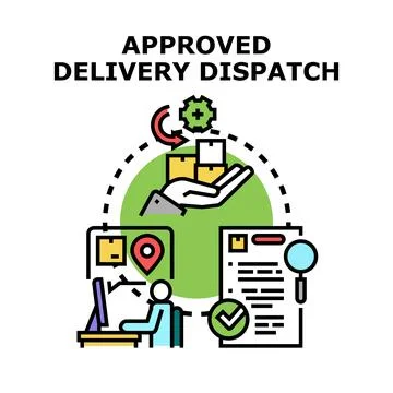 Parcel delivery dispatch logistic process tracking orders Illustration