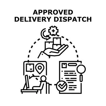 Parcel delivery dispatch logistic process tracking orders 스톡 일러스트