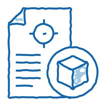 Parcel delivery document doodle icon hand drawn illustration Stock Illustration