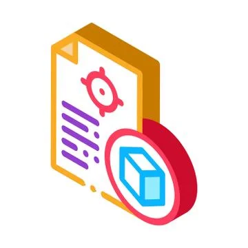 Parcel delivery document isometric icon vector illustration Illustrazione stock