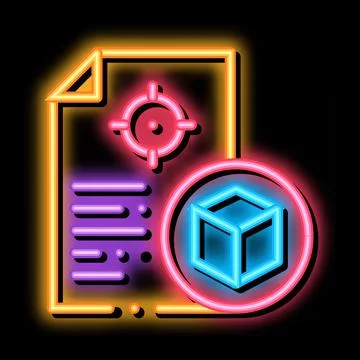 Parcel delivery document neon glow icon illustration Illustrazione stock