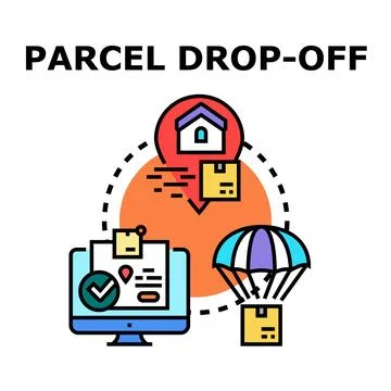 Parcel delivery drop off service logistics concept Stock Illustration