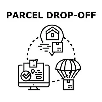 Parcel delivery drop off service logistics concept イラスト素材