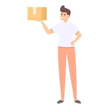 Parcel delivery icon cartoon vector. Order service Stock Illustration