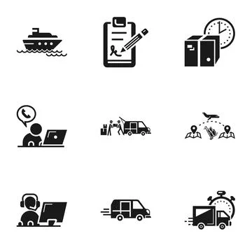 Parcel delivery icon set, simple style Stock Illustration