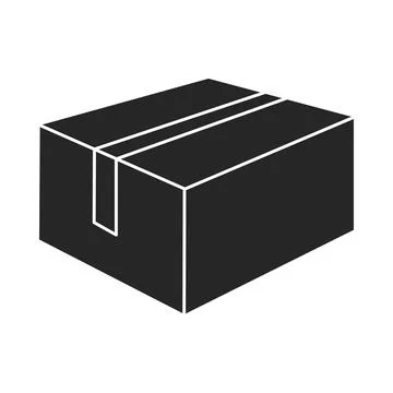 Parcel Delivery Icon Silhouette Vector Stock Illustration