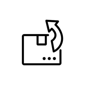 Parcel delivery icon vector outline illustration Stock Illustration