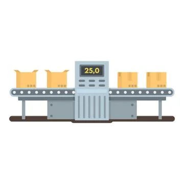 Parcel delivery line icon, flat style Stockillustratie