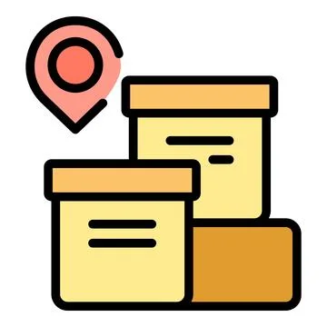 Parcel delivery location icon vector flat Stock Illustration