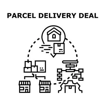 Parcel delivery network logistics concept illustration Illustration