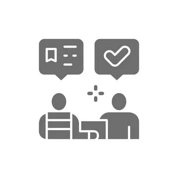 Parcel delivery to recipient, logistics grey icon. Ilustração Stock
