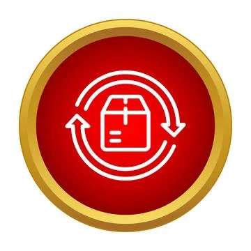 Parcel delivery return and exchange service icon Stock Illustration