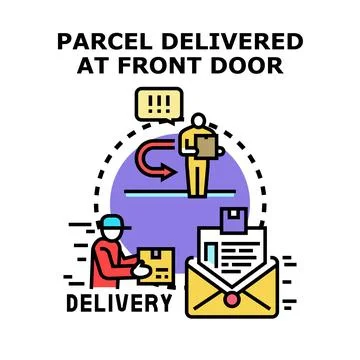 Parcel delivery service courier shipping package Stock Illustration