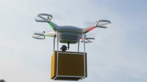 Parcel delivery service by drone. Stock Footage 162073618