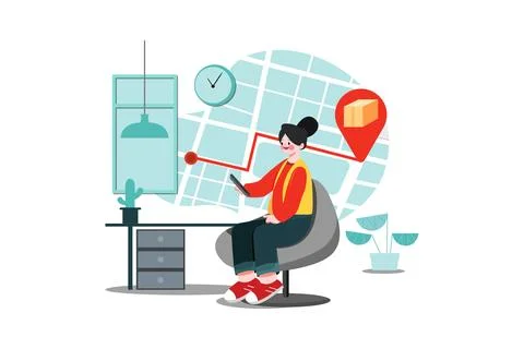 Parcel Delivery Service Illustration concept. Flat illustration isolated on w Stock Illustration