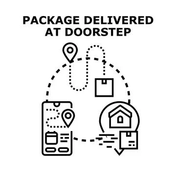 Parcel delivery service tracking online logistic application Stock Illustration