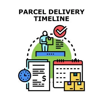 Parcel delivery timeline concept vector illustration Stock Illustration