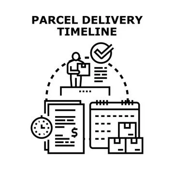 Parcel delivery timeline concept vector illustration Stock Illustration