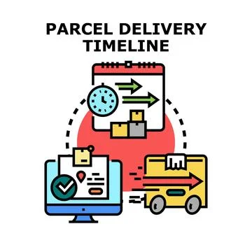 Parcel delivery timeline tracking logistic service process Illustration