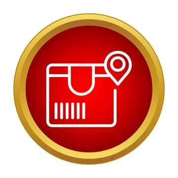 Parcel delivery tracking and shipping location icon Stock Illustration