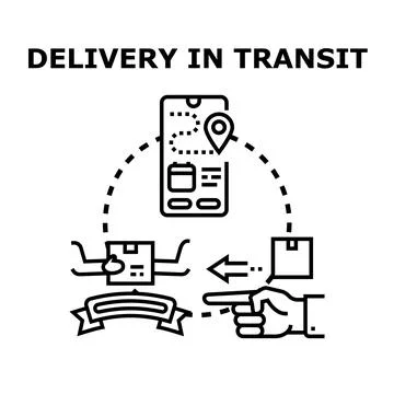 Parcel delivery tracking and transit process concept Stock Illustration