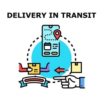 Parcel delivery tracking and transit process concept Stock Illustration