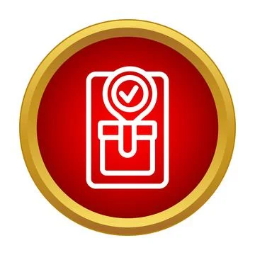 Parcel delivery tracking with location pin and checkmark Stock Illustration