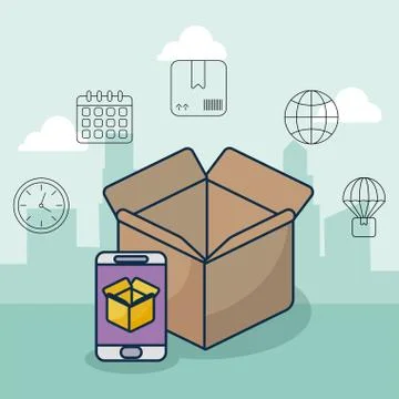 Parcel delivery tracking on the smartphone イラスト素材