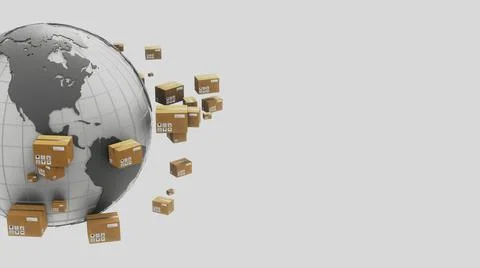 Parcel Delivery in USA Stock Illustration