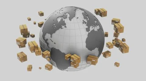 Parcel Delivery on white Background Stock Illustration