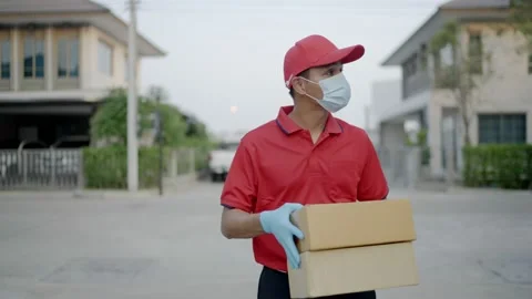 Parcel delivery worker Stock Footage 147572293