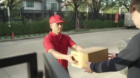 Parcel delivery worker Stock Footage 243070773