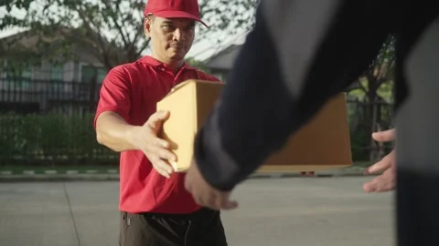 Parcel delivery worker Stock Footage 243070797