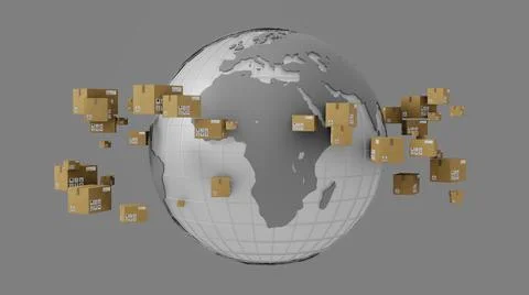 Parcel Delivery Worldwide 스톡 일러스트