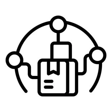 Parcel description icon outline vector. Export box Stock-Illustration