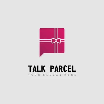 Parcel design and also shape of a conversation symbol. Illustrazione stock