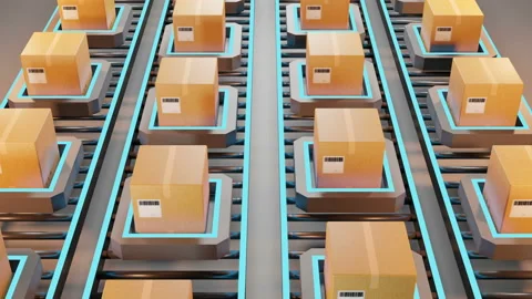 Parcel dispatch. automatic logistics management Stock Footage 151432405