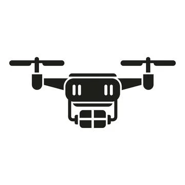 Parcel drone delivery icon simple vector. Smart digital tech Stock Illustration