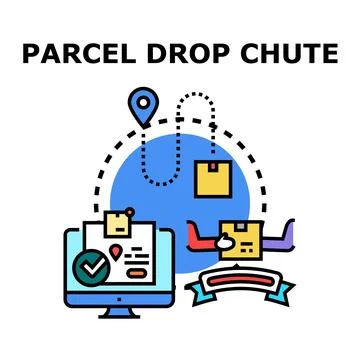Parcel drop chute delivery service concept illustration イラスト素材