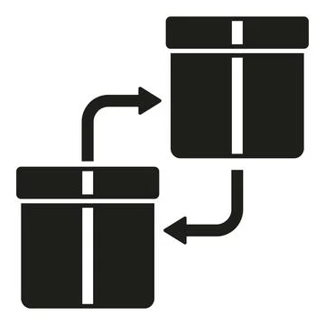 Parcel exchange icon simple vector. Box return イラスト素材