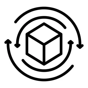 Parcel export icon outline vector. Container import Illustrazione stock