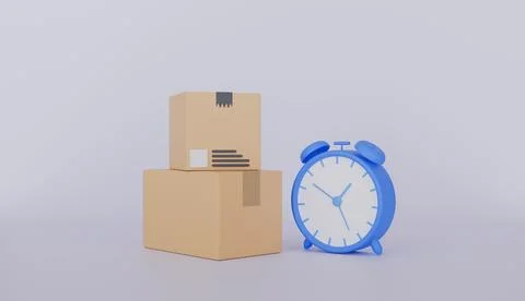 Parcel express delivery cardboard box logistic distribution shipment service Illustration