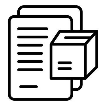 Parcel files icon outline vector. Delivery box Illustrazione stock