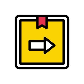 Parcel flat color icon イラスト素材