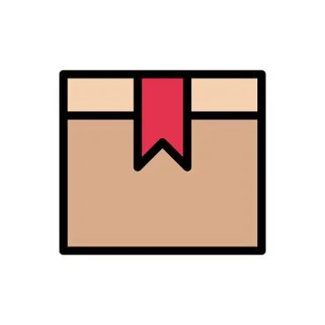 Parcel flat color icon Illustrazione stock