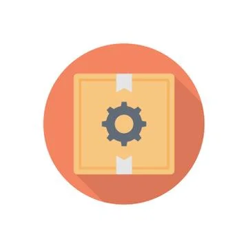 Parcel flat color icon Illustration